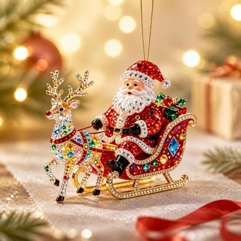 2D Flat Christmas Tree Ornaments Acrylic Christmas Decor Xmas Hanging Holiday Home Decorations