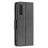 Flip case for Samsung Galaxy A25 5G, Wallet Litchi Leather, black + 9H glass