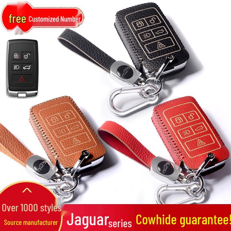 Оригинальный кожаный чехол для автомобильного ключа Jaguar XEL, XFL, XF, XE, F-Pace, XJ - Женская высококачественная умная модель с пряжкой.