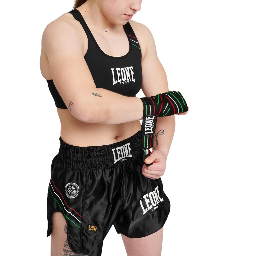 Шорты для муай-тай кикбоксинга FLAG Черные [Leone 1947]