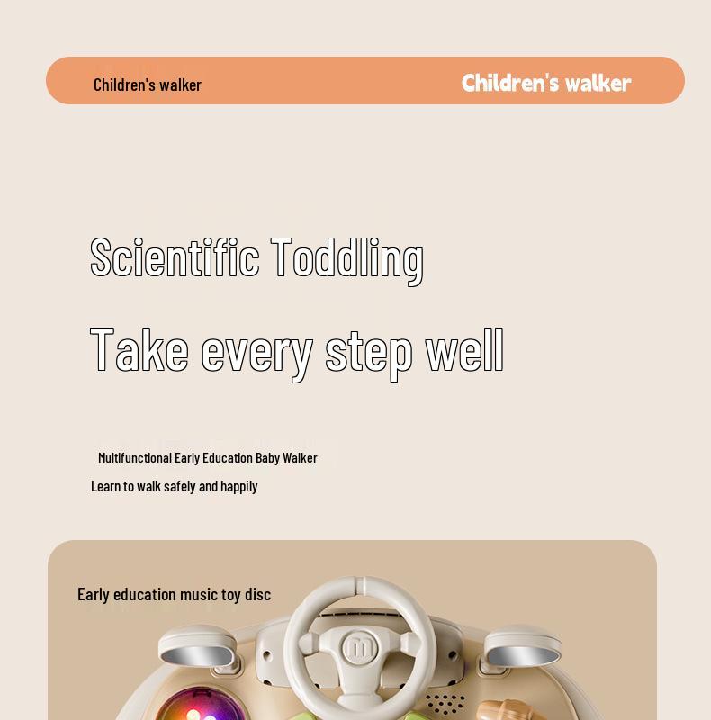 Детские ходунки-каталка «Два в одном» для мальчиков и девочек - Нескользящая, защита от опрокидывания