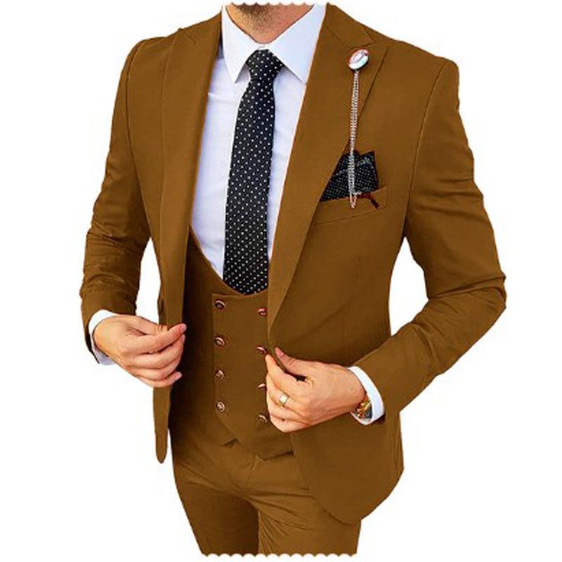 3 шт. мужские приталенные костюмы, разноцветный пиджак, жилет и брюки, костюмы для выпускного вечера для мужчин