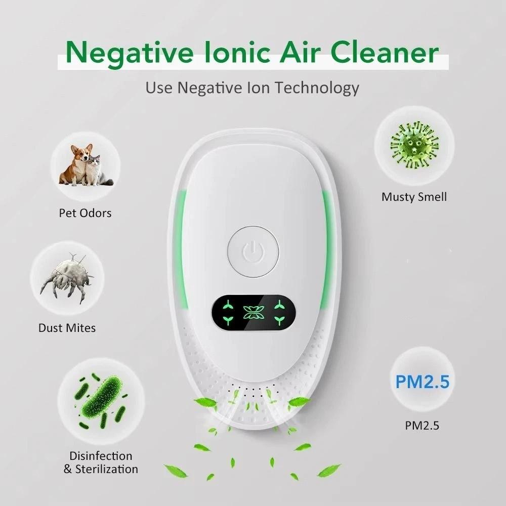 Portable Air Cleaner US UK EU Plug Plug-In Air Purifier Air Cleaning Air Purifier Bathroom