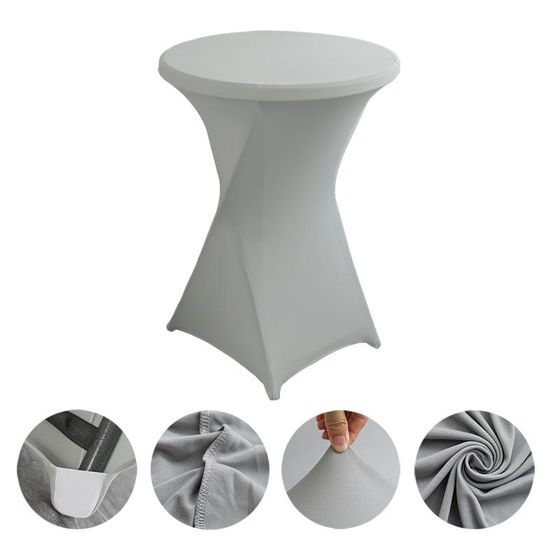 Height Stretch Round Tablecloth Cocktail Table Cover Spandex Table Cloth Bar Hotel Party Wedding Elastic TableCloth Decor