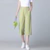 2022 Summer Fashion Chic Slim Fit Wide Leg Trousers Solid Casual Elastic High Waist Loose High Street Trend Capris Pants Women