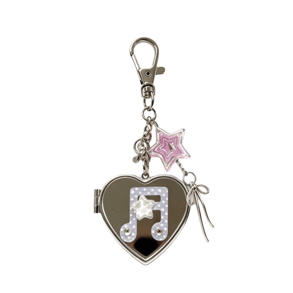 Lightweight Mirror Keychain Heart-Shaped Makeup Mirror Accessories Aesthetic Key Pendant Daily Use