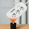 2 м розетки переменного тока с европейской вилкой, удлинитель с несколькими ответвлениями, удлинитель с USB-адаптером типа C для быстрой зарядки и сетевым фильтром
