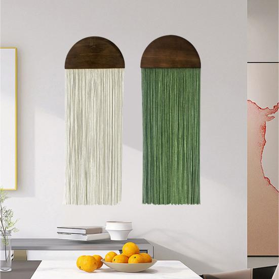 Бохо Гобелен с кисточками Настенный гобелен Стринговый гобелен Ручной работы Хлопковая веревка Гобелен с кисточками для украшения гостиной и спальни