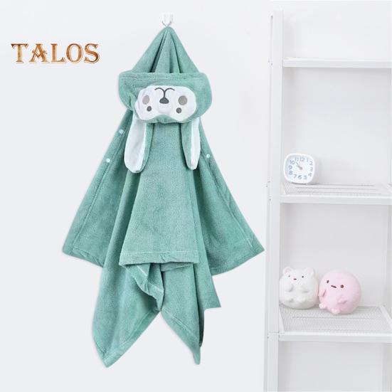 Детское полотенце с капюшоном, застегивающееся на пуговицы, впитывающий банный халат с изображением животных из мультфильмов, коралловый бархатный плащ, полотенце для девочек, мальчиков, малышей, для домашнего использования в бассейне