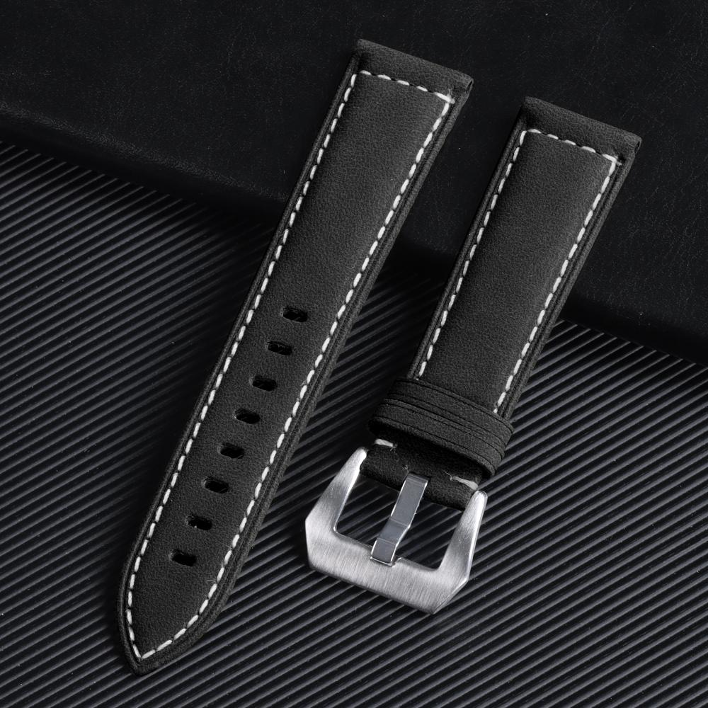 Оригинальный ретро-ремешок для часов из телячьей кожи, ширина 18 мм, 20 мм, 22 мм, 24 мм, подходит для часов Samsung и Seiko, универсальный сменный ремешок.