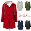 Women Solid Winter Warm Thick Outdoor Plus Size Hooded Raincoat Windproof
