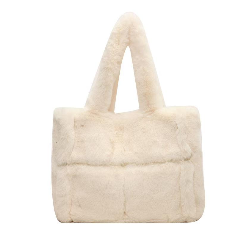 Большая вместимость Niche Plush Tote Bag Модная женская сумка Trend Portable Shoulder