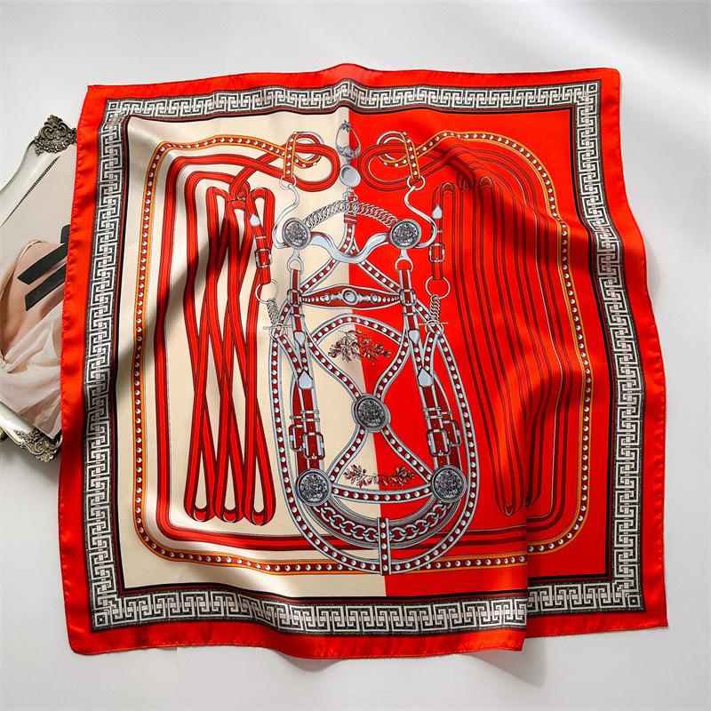 Новый принт 70*70 см шелковый квадратный шарф женский шейный платок женская повязка на голову фуляр сумка лента повязка на голову женский хиджаб бандана шарфы