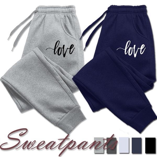 Спортивные штаны с принтом Lover, удобные хлопковые длинные брюки, брюки для бега, повседневные спортивные штаны для фитнеса, однотонные спортивные штаны для осенне-зимних женских спортивных штанов