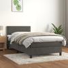 VidaXL Divan Bed and Mattress Dark Grey 90x200 Cm Velvet - Model 3141222