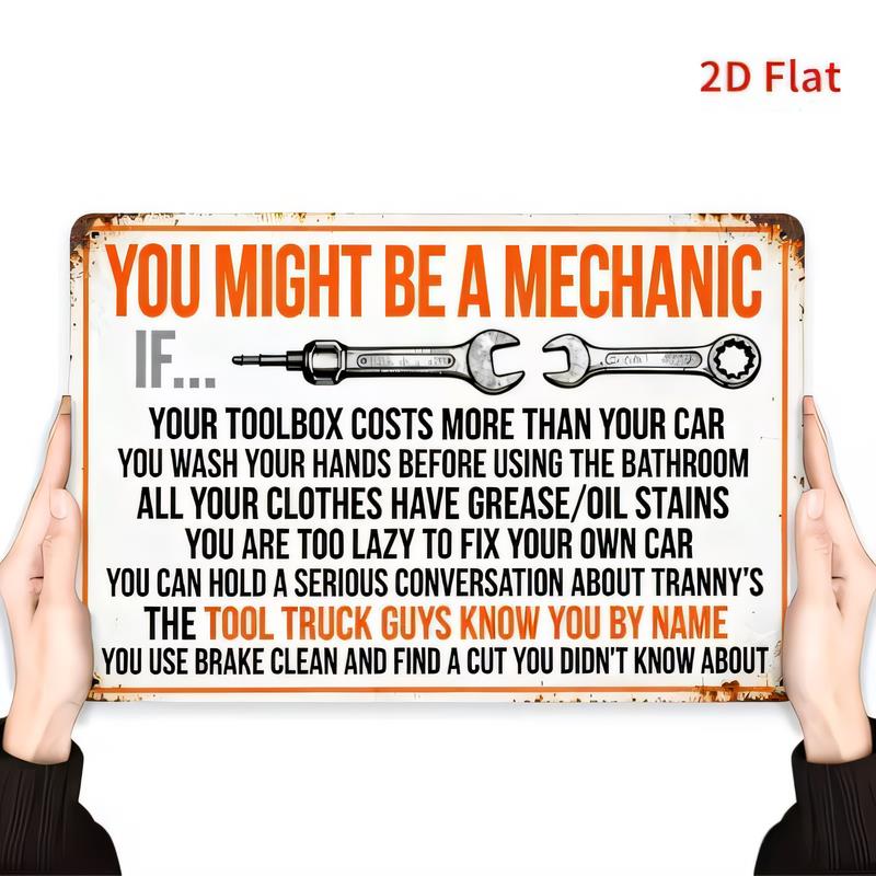 Tin Sign You Might Be A Mechanic Funny Garage Humor Quote Retro Metal Wall Plaque for Man Cave Workshop Bar Shed Decor Rust Loo