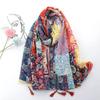 2024 Spring And Autumn Winter New Cotton And Hemp Long Thin Scarf Travel Versatile Sunscreen Warm Shawl For Women