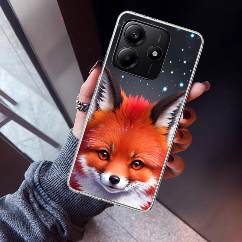 Animal Fox Phone Case For Xiaomi Redmi Note 10 11 12 13 14 15 Pro Plus 11S 12S 14S 11T 11E 10S Soft TPU Back Cover Redmi Note 14