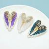 Elegant Enamel Angel Wings Brooch: Korean Fashion Accessory with Alloy and Diamond Accents