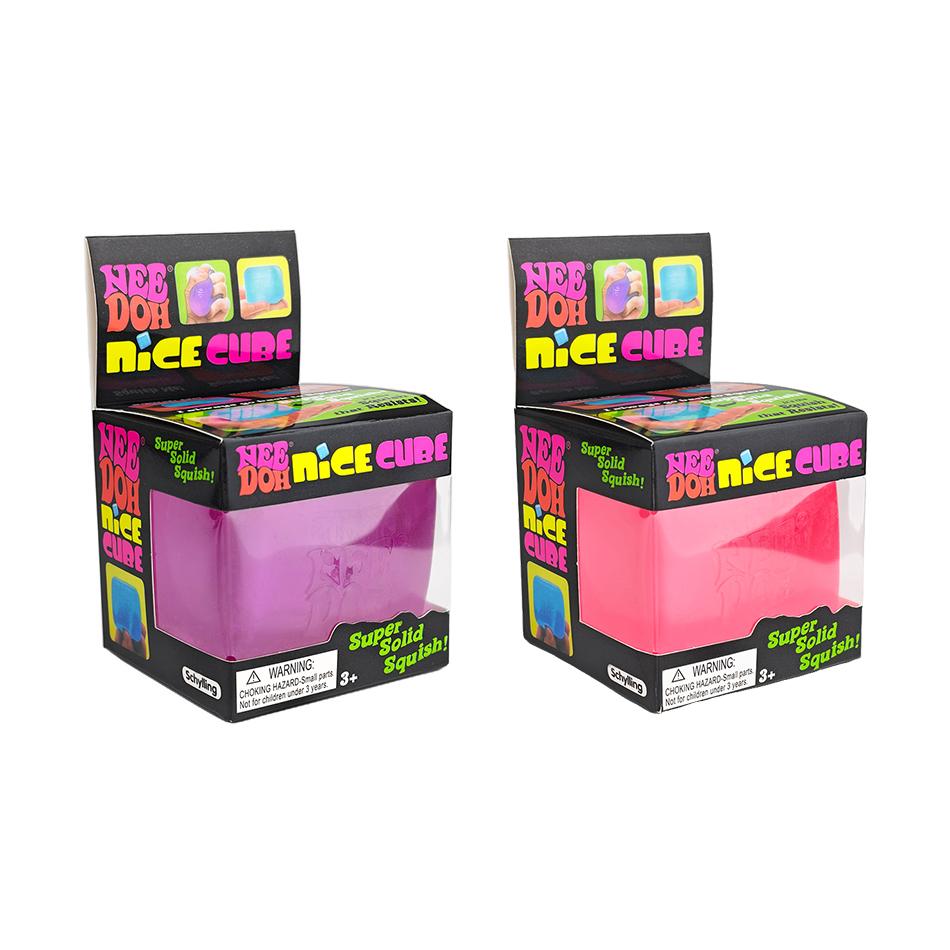 Schylling Needoh Nice Cube Сенсорный Сниматель Стресса Игрушка-Фиджет, Медленно Поднимающийся Сенсорный Куб для Стола для Снятия Тревоги и Концентрации, для Взрослых