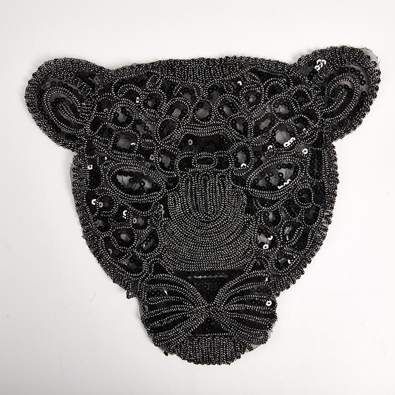 Leopard Patches For Clothing Black Sequin Diy Accessories For Clothes Badge