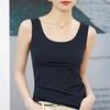Women's Ice Silk Tank Top Scoop Neck Sleeveless Camisole Top Basic Summer Cami Blouse Casual