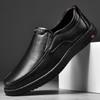 Высококачественная мужская кожаная обувь, деловая повседневная обувь без шнуровки