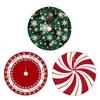 Red Swirl Design Xmas Tree Mat Plush Material Tree Base Cover Christmas Tree Skirt  Wedding Decor