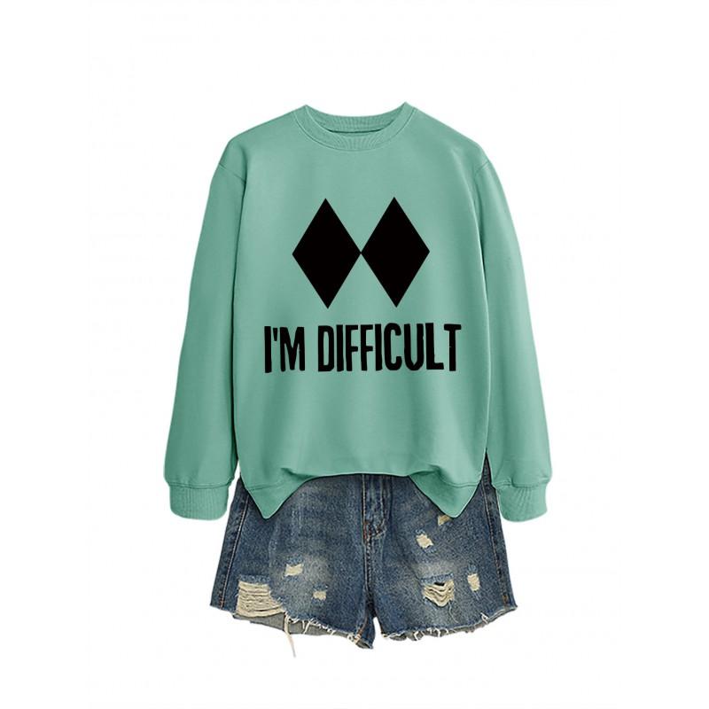 Womens Oversized Loose Fit Hoodie Sweatshirt With Print Design Comfortable Casual Top