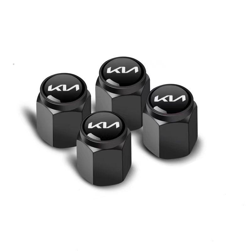 Set of 4 Metal Car Wheels Tire Valve Caps Stem Box Covers Car Accessories Styles for Kia Sportage Rio Ceed Picanto K5 K9 Sorento