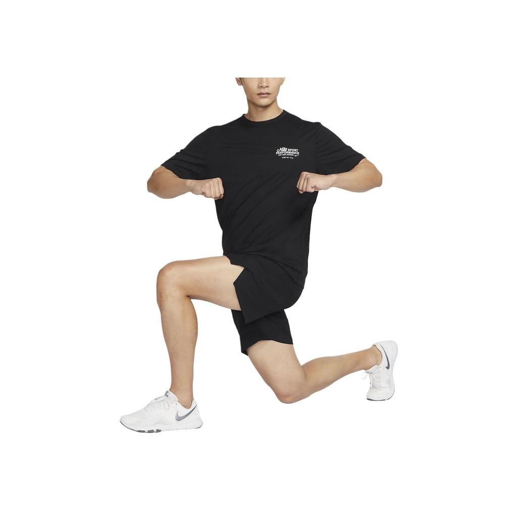 Nike Dri-FIT Round Neck Casual Breathable Short Sleeve Printed T-Shirt Men Tops Black FN3280-010