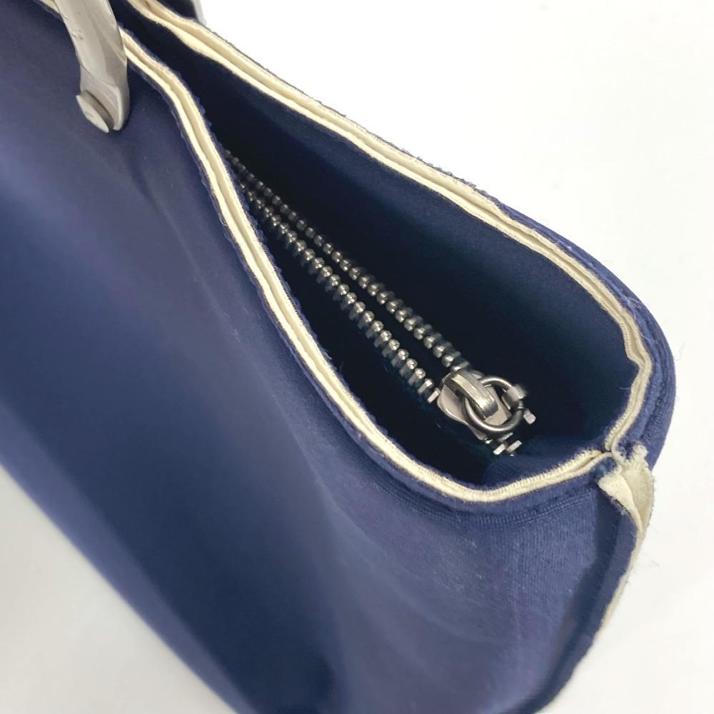 CHANEL Metal handle Bag Tote Bag Hand Bag polyamide Navy