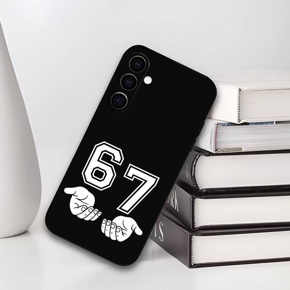 Six Seven 67 Phone Case For Samsung Galaxy A73,A72,A71,A70,A53,A52,A51,Soft Silicone Black Cover