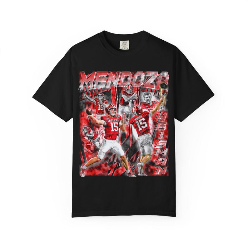 Унисекс футболка Mendoza 15 Indiana Football Collage, винтажный стиль, с графикой для игрового дня