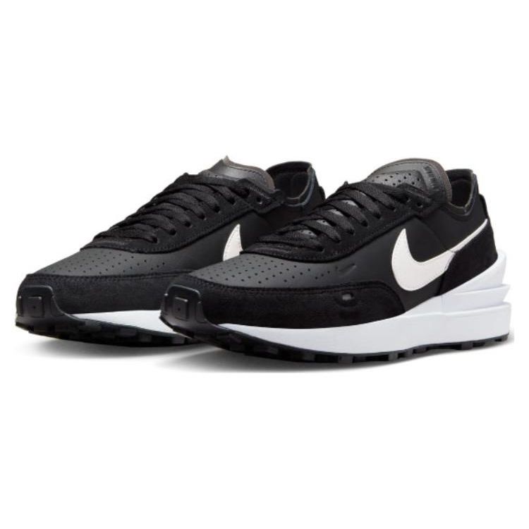 Nike Waffle One Кожаный Мужской Черный Черный Белый Белый DX9428-001