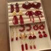 Красные серьги с бахромой из стразов Серьги Элегантная легкая роскошь Изысканные Праздничные Модные Праздничная атмосфера Серьги-каффы