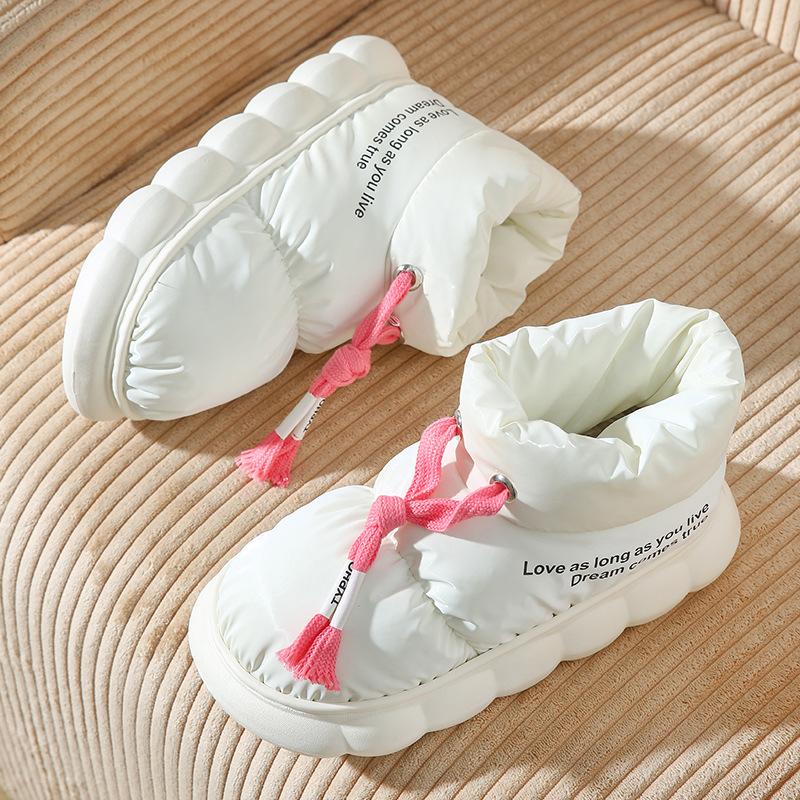 Зимние ботинки для женщин, зима 2024, новые теплые плюшевые толстые удобные хлопковые ботинки, водонепроницаемые нескользящие уличные ботинки, повседневная обувь на плоской подошве