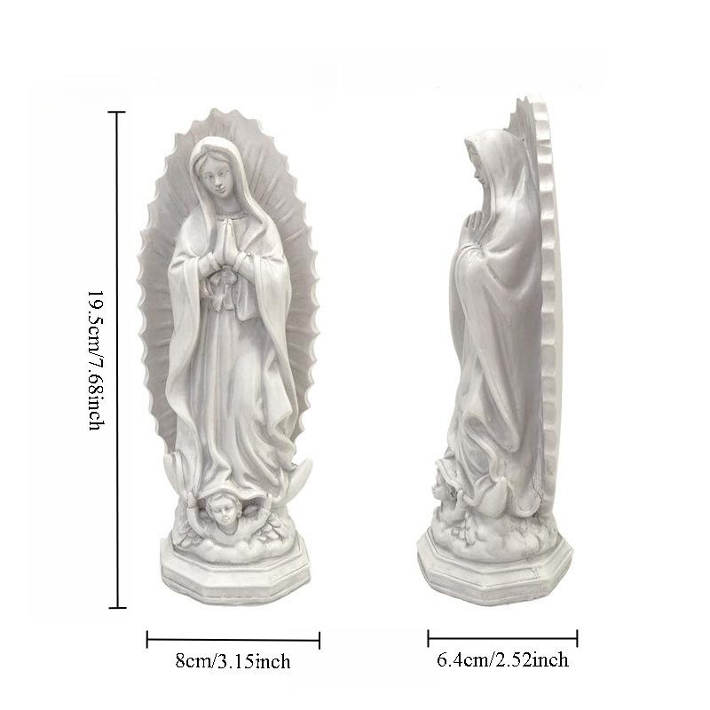 Our Lady of Guadalupe Virgin Mary Statue Resin Figures Bethlehem Xmas Home Desktop Display Decor Catholic Figurine Ornament Gift