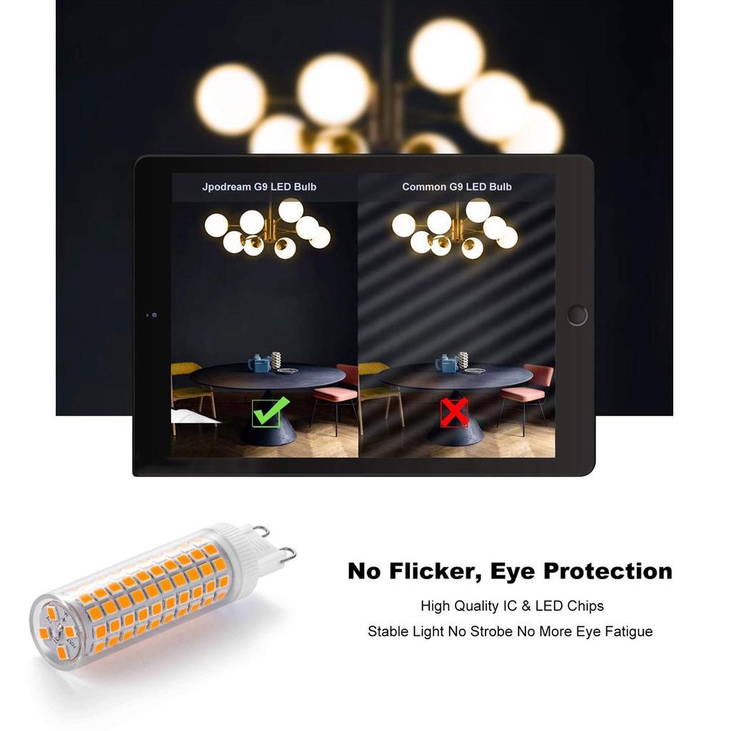 10 шт. Светодиодная лампа G9 10 Вт для люстры AC 100В-265В 124 светодиода SMD2835 Без мерцания Керамическая лампа для освещения гостиной