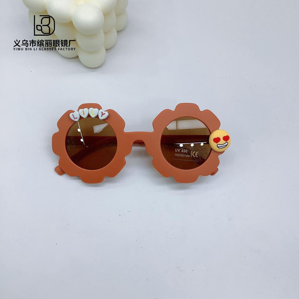 Retro Fashion Diy Baby Sunglasses Travel Sunscreen Uv Protection Expression Bag Children Sunglasses Photo Glasses