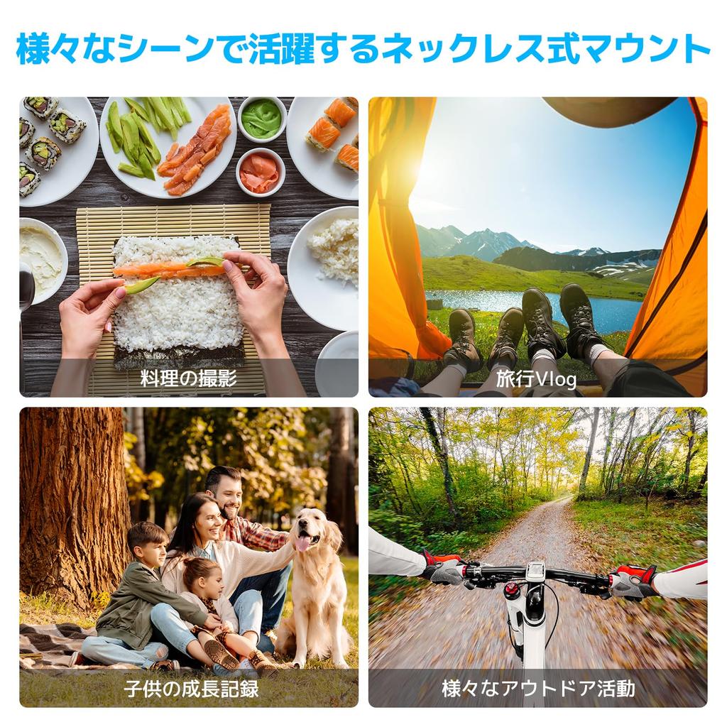 Крепление на шею AKASO с магнитным креплением для экшн-камер, совместимо с Hero 12, 11, 10, 9, 8, 7, Osmo Action 4, 3, 2 и т. д.