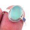 Кольцо из чистого серебра 925 пробы с натуральным хризопразом ручной работы, размер 9 O5q84