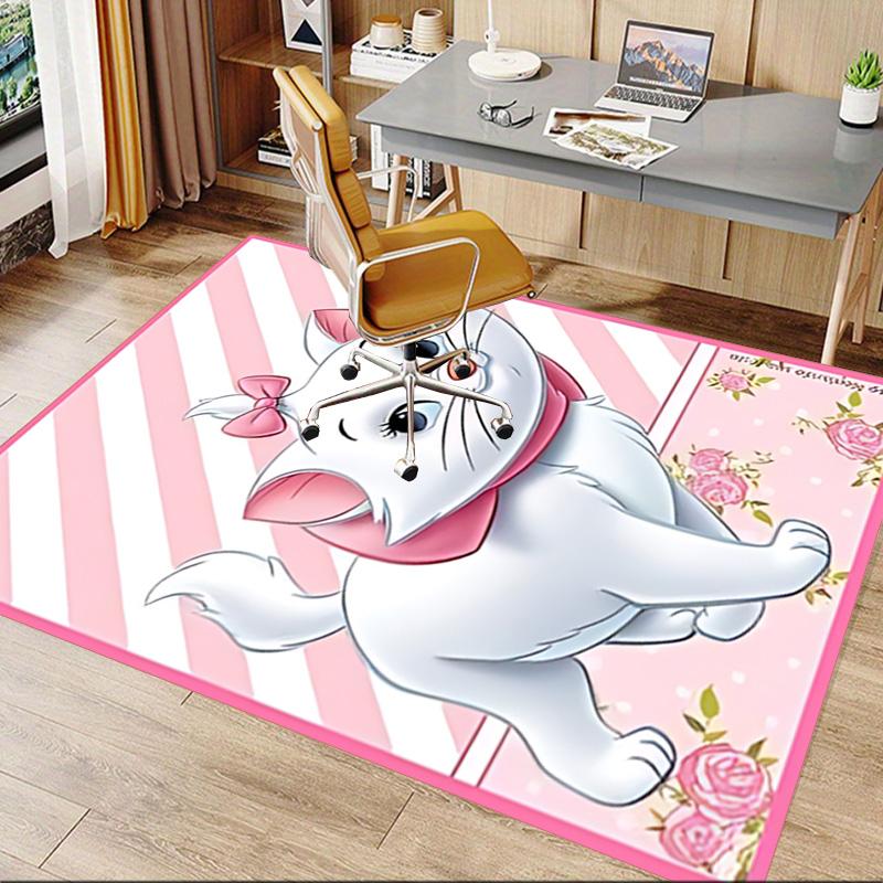 1pc Pink Stripes Roses Carpet for Playroom Bedroom Living Room Sofa Home Decor,kids Game Area Rug Non-slip Floor Mat Y728140
