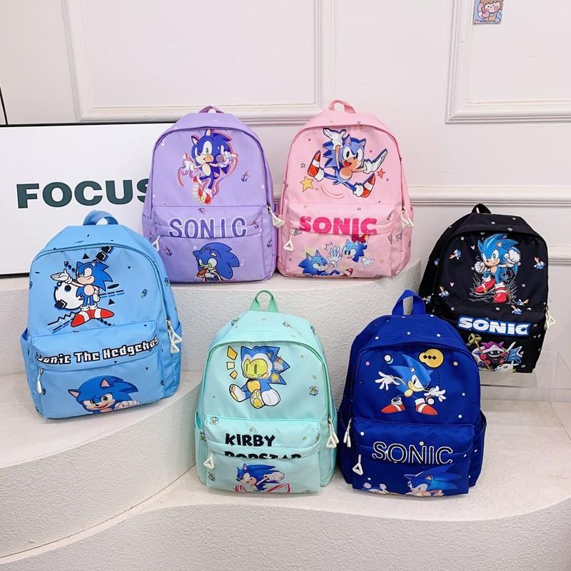 Sonic Childrens Cartoon Backpack With Lightweight Nylon For School And Daycare Use
