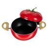 Nonstick Soup Pot Milk Pot Pasta Can Tomato-Shaped Cocotte Cooking Pot for Stewing Frying And Poaching Cute Vegetable Shape Electric Stove Pan