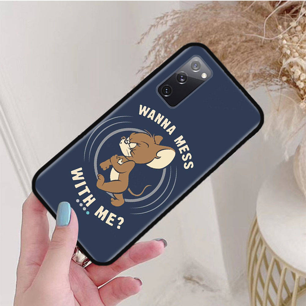 Черный чехол для Xiaomi Poco X6 X4 M5 M6 F5 F6 C65 C55 C50 C51 C40 Pro Redmi 14C A3X 13C 12C 11T 10A 9C Note 7 6 8A Plus C-44 милый Том и Джерри