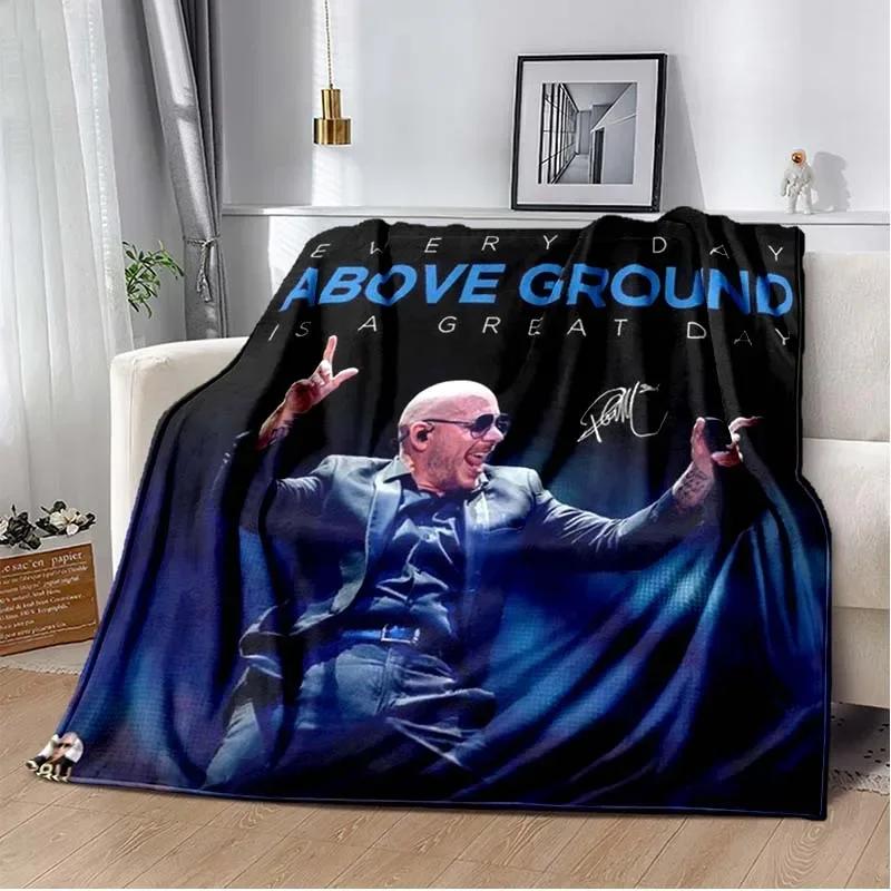 Плед Mr 305 Питбуль MR Worldwide Хиппи Постер Печатный Фланель Мягкий Плюш Диван Кровать Пушистый Плед