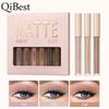 QIBEST Matte Liquid Eyeshadow Liquid Matte Finish Face Nude Earth Color Three-dimensional Eye Cheeks