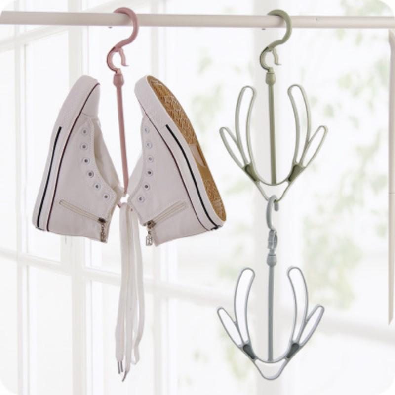 New Foldable Plastic Household Rotatable Organizer Holder Hanging Hook Shelf Shoes Drying Rack