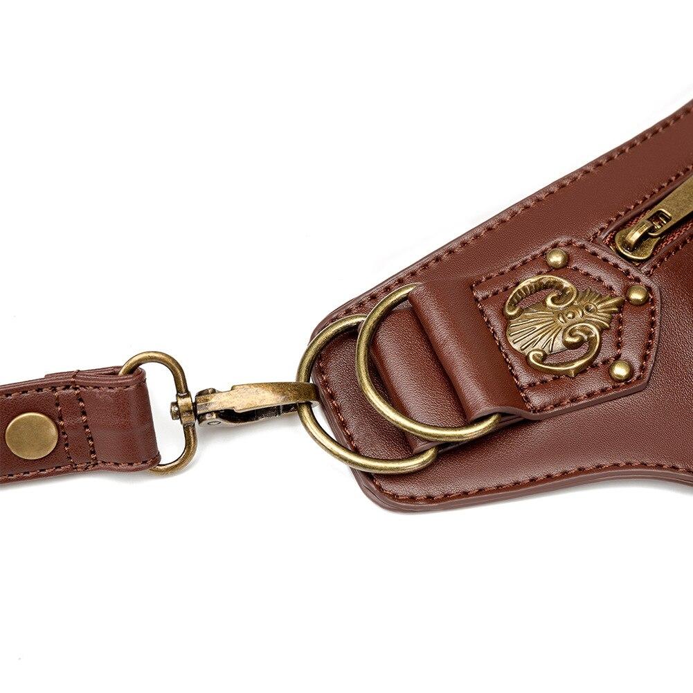 Johnature Поясная сумка в стиле стимпанк, женские сумки на плечо с цепочкой в ​​стиле локомотива, многофункциональная сумка-мессенджер для мотоциклистов и байкеров